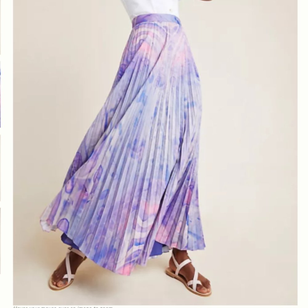 Marble-Dyed Pleated Maxi Skirt ＮＷＴ